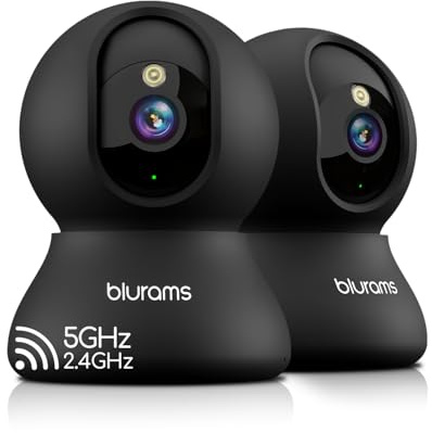 blurams 5G Indoor Cameras for Home Security, 2K Pet Camera with Phone App, 360° PTZ Home Cam w/Dual-Band WiFi6, 2-Way Talk, Free Human/Sound Detection, Motion Tracking, Night Vision, Works with Alexa