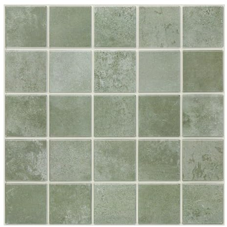 COMSTICKC Piastrelle Adesive per Cucina, PVC Quadrato Verde Bambù Opaco, 10 Pezzi, Adesivi per Piastrelle 3D, Autoadesive per Pareti, Paraschizzi per Cucina, Bagno, 30 × 30 cm