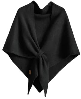 Gkaopi Poncho Donna Pashmina Wraps, Mantella Scialle Triangolare Lavorato a Maglia in Morbida Lana, Elegante Sciarpa Calda Casual Tinta Unita Poncho per Invernale Autunno