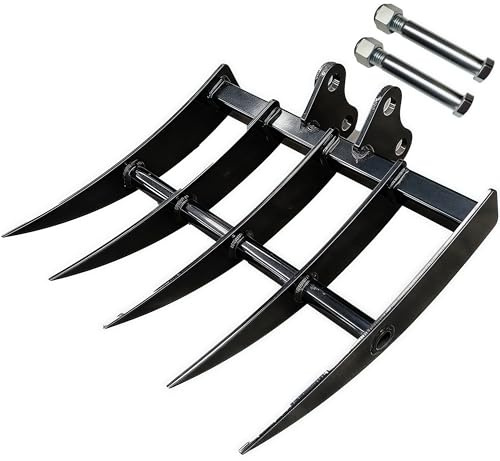Mini grävmaskinskratta fäste, bred grävkratta, hydraulisk lutande grävmaskin för minigräv eller liknande maskiner 0,8-2 ton mikrogrävarkratta, håldiameter: 25 mm/1 tum, span: 90 mm/3,5 tum