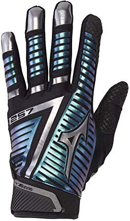 Mizuno F-257 Women's Softball Batting Glove, Black-Iridescent, X-Small