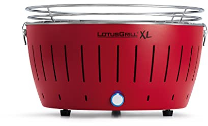 LotusGrill XL LG G435 U RD Barbecue con batterie e cavo di alimentazione USB, 43,5 x 25,7 cm, Rosso