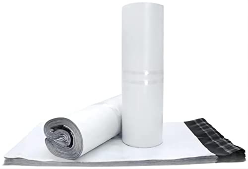 Sipobuy 100 PIÈCES Envoi Postal Express Sacs, PE Matériel Joint Pack Poste D'emballage Sacs De Courrier Enveloppes Expéditeurs, étanche Et Résistant à L'humidité (White,30X42cm / 12X17in)