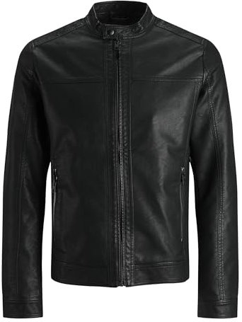 JACK & JONES Veste en Cuir synthétique Veste en Similicuir Black XL Black XL