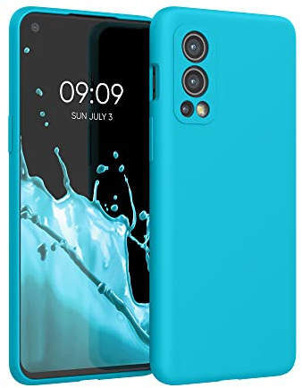 kwmobile Hülle kompatibel mit OnePlus Nord 2 5G Hülle - Silikon Handy Case - Handyhülle weiche Oberfläche - kabelloses Laden - Cool Glacier