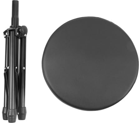 Tyenaza Drum Throne, Drum Throne Stool, Padded Seat Collapsible Rotatable Drumming Stool Drum Set Accessories, for Piano, Keyboard Instruments