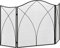 HOMCOM Parascintille Camino a 3 Parti Pieghevole con Decorazioni, Parafuoco in Metallo, 108x24x76 cm, Nero
