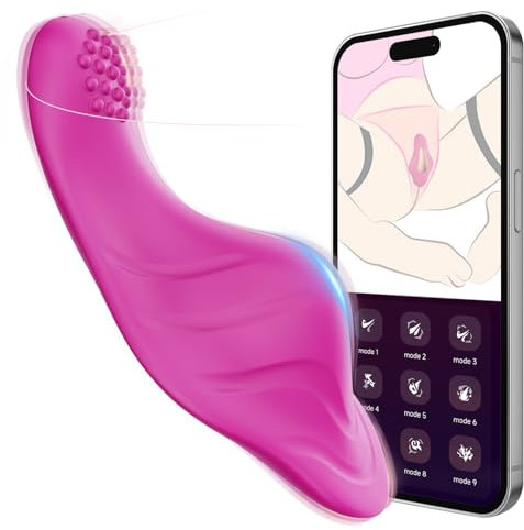 Wearable Panty Vibrator Sex Toys - APP Remote Control Vibrators with 9 Modes, Long Distance Vibrater for Couple, Mini Clitoral Stimulation Butterfly Vibrators, Pocket Discreet Sexual Toys for Adult