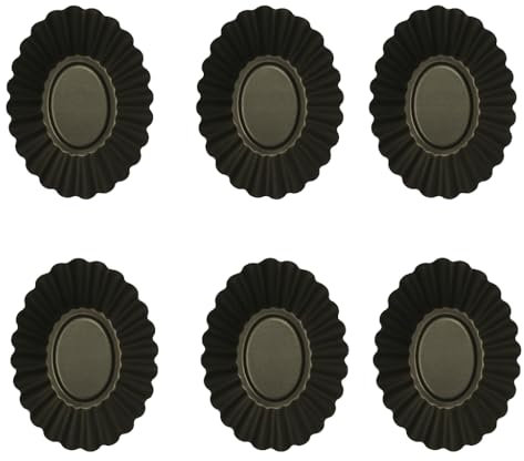 Set 6 Formini in Alluminio con Bordo Riccio e Fondo Antiaderente 9,5x6 cm H 2 cm – Stampi per Crostatine e Dolcetti