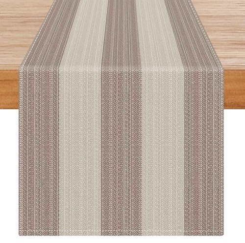 Avalune Camino de Mesa Negro Beige Marrón Moderno Rústico Lavable Otoño Rústico Rectangular Decoración de Mesa para Interior Exterior Fiesta Decoración de Jardín Comedor 40x140 cm