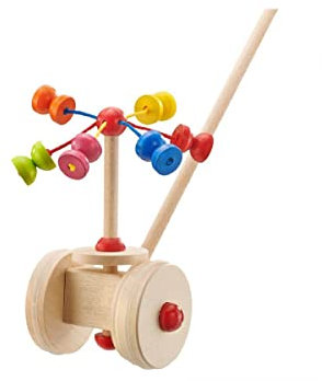 Selecta 62031 Karussell, Schiebefigur, Schiebe-und Nachziehspielzeug aus Holz, 20 cm