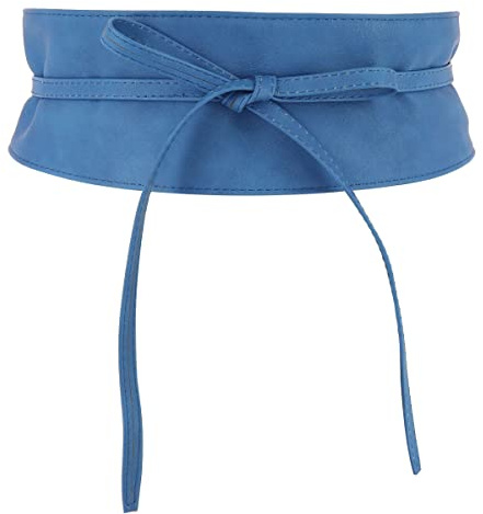 FASHIONGEN - Ceinture Obi pour Femme, Ceinture large Obi, Similicuir de Poylurethanne, haute qualité, MICA - Bleu cyan, 2XL