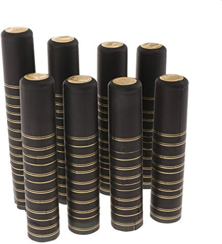 MagiDeal Lot de 100 Capsules Thermorétractables en PVC pour Bouteilles de Vin Bouchonnées - 32mm - Noir