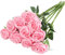 Nubry künstliche Seidenrose Blume einzigen Stiel lebensechte gefälschte Rose für Hochzeit Blumenstrauß Blumenarrangements Home Party Centerpiece Dekoration, 10pcs (Pink)