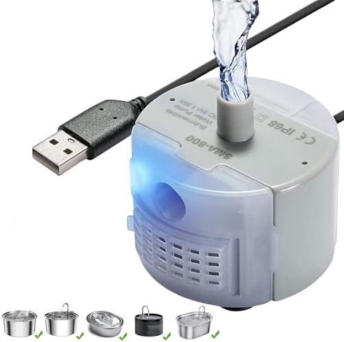 Ewilibe Pompe de Fontaine à Chat Chien Fontaine à Boire en Acier Inoxydable pour Chats Pompe de Remplacement silencieuse Pompe à Eau Chiens de Compagnie