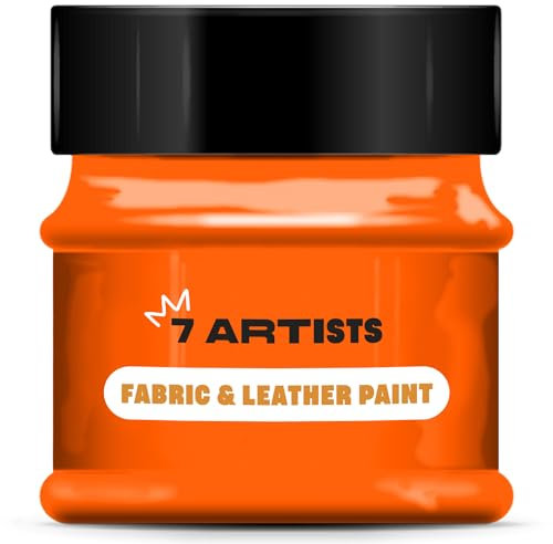 7 Artists Pintura Textil Naranja 50 ml Pintura para Tela | Pintura Textil Permanente y Lavable | Pintura Tela | Pintura para Ropa | Pintura para Cuero | Pintura Zapatillas | Pintura Cuero