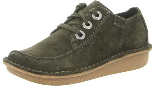 Clarks Damen Funny Dream Sneaker, Dunkelgrünes Wildleder, 41 EU