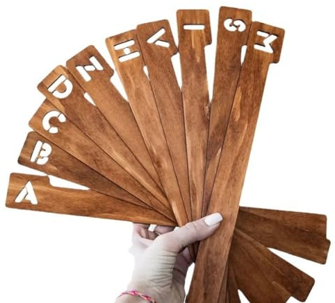 Separadores de Discos de Vinilo y Libros - Alfabéticos de Madera Con Registros