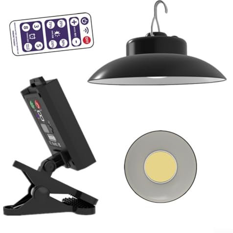 SPORTARC Lámpara de sombrilla de patio al aire libre, control remoto de luz solar para fiesta en el jardín, pantalla de alimentación (cálido)