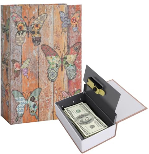 YPLANGENT Cassaforte per libri con lucchetto a combinazione, 18 x 11,5 x 5,6 cm, nascondiglio nascosto con scomparto segreto, adatto per riporre chiavi, contanti e gioielli