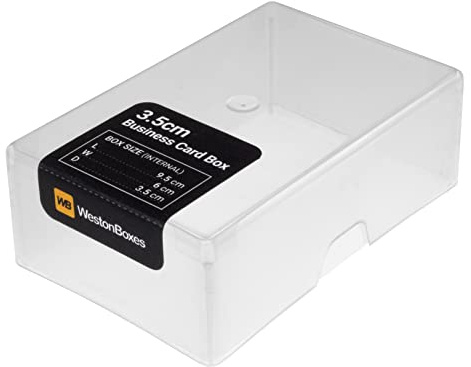 WestonBoxes Plastic Business Card Boxes - Holds 125 Business Cards - 35mm Deep (Clear, Pack of 50)