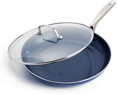 Blue Diamond Cookware Ceramic Nonstick Frying Pan with Lid, 12