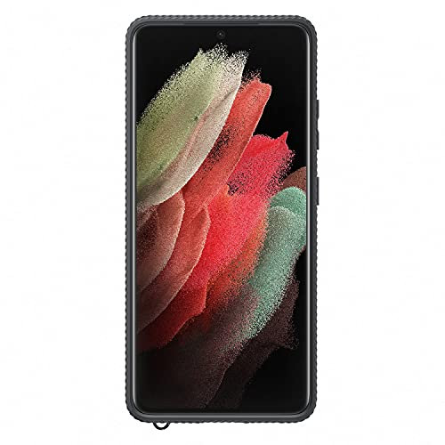 Samsung Clear Protective Cover Smartphone Cover EF-GG998 für Galaxy S21 Ultra 5G Handy-Hülle verstärkter farblicher Rahmen, griffig, Schutz Case, stoßfest, Schwarz