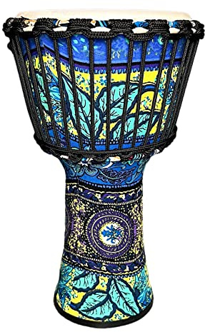 RUOSWTE 8.5 Djembe Drum - Bongo Percussion Music With Sheepskin Face, Professional Tuning, Hand Drum (Maple Blue)