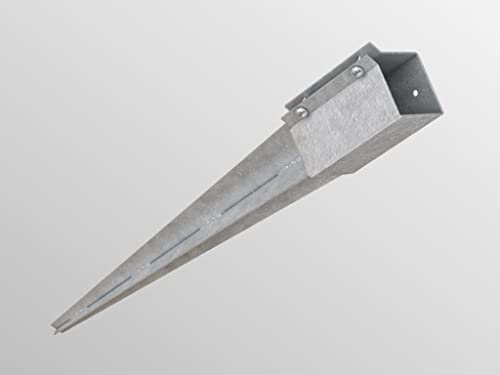 BPC Fixings Powapost Galvanised Drive-in Fence Post Spike 2-Piece Set, 600 mm Length x 75 mm Width x 75 mm Height
