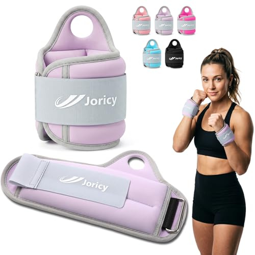 Wrist Weights with Thumb Loops Lock for Women Men 4LBS Pair (2 LB Each Weight) Arm Weight Weights Weighted Gloves for Walking Running Strength Cardio Exercises, Purple