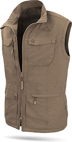 normani Herren Outdoor Weste mit atmungsaktivem Sonnenschutzmaterial 50+ (XS-5XL) Khaki 5XL