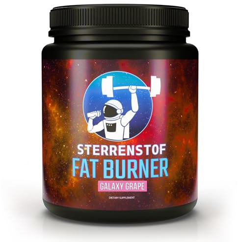 Sterrenstof Fat Burner – Galaxie-Traube – Fettverbrenner Appetitzügler mit L-Carnitin, L-Tyrosin, L-Theanin, Grüntee-Extrakt, Koffein – Schnell abnehmen, Fatburner, Diät, 300 g Pulver, 50 Portionen