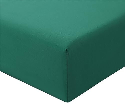 RUIKASI King Size Fitted Sheet Deep 40cm Pocket, Green 150x200cm | OEKO-TEX Soft Brushed Microfiber Kingsize Bottom Sheet Ultra Deep Fit Bedsheet Machine Washable Easy Care