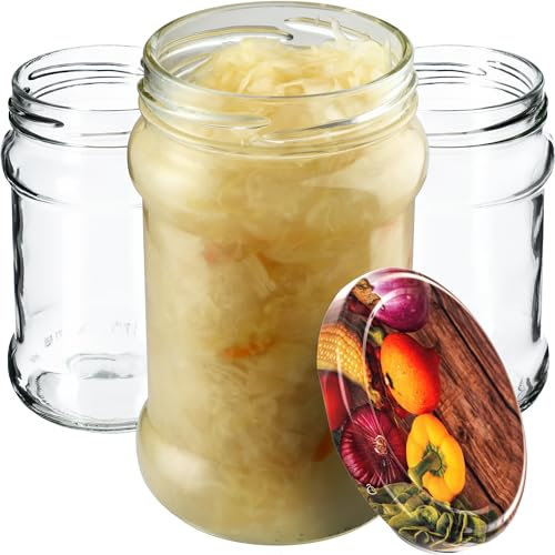 KADAX Fi66 Lot de 100 petits bocaux de confiture, 315 ml, avec couvercle, hermétiques, ronds, pots à confiture, pots à miel