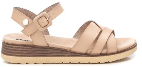 REFRESH - Sandalia Mujer Beige - Calzado Cómodo y Versátil - Moda casual - Modelo 17267303 (Talla 37)