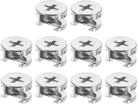 QUARKZMAN Cam Lock Tuercas para muebles, 10 unidades, 15 x 9,5 mm, elementos de conexión, tuercas de bloqueo para muebles, accesorios de cámara