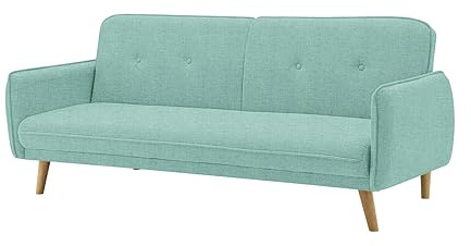 AVANTI TRENDSTORE Divano Funzione Letto 2 Posti Pedros in Microfibra, Menta, 188 x 80 x 85 cm