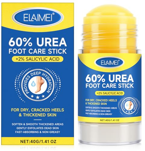Urea Cream 60 Percent for Feet, Urea Foot Cream Stick for Cracked Heel & Callus Repair – Intense Moisturizer for Dry, Rough Skin – Fast-Acting Exfoliation, 40g/1.41 oz