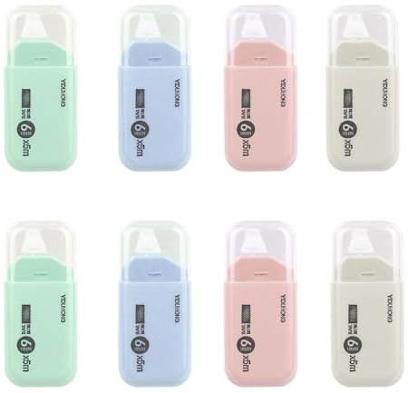 8 Pack Glue tape roller, 5m x 6mm Double Sided Adhesive Roller Glue Roller Tape Roll, For Crafts, Card Making, Photos, Journaling and Scrapbooking Accessories for School, Home, Office, Crafting