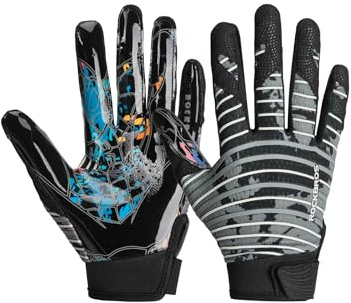 ROCKBROS Guantes de Fútbol Americano para Hombre y Mujer, Antideslizantes, Transpirables y Elásticos, Guantes de Entrenamiento y Recepción para Agarre Seguro en Deportes con Balón y Outdoor, XL