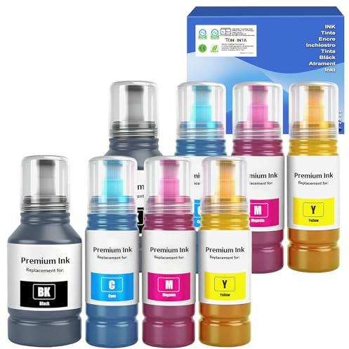 E102 Bottiglie di Inchiostro Compatibili Multipack per Stampanti ET-2700 2750 2751 2756 ET-2850 2851 2856 ET-3700 3750 3850 ET-4750 ET-4850 4856 ET-15000 (8-Pack, 2 Nero, 2 Ciano, 2 Magenta, 2 Giallo)