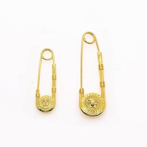 10pcs 73×22mm Large Safety pin, Vintage Gold Medusa Lion Head Brooch, for Clothes Fixing pins Crafts