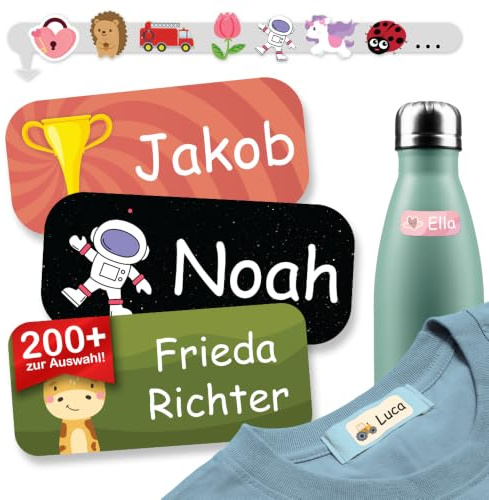 Étiquettes Prénom Enfant 60 Pièces – Étiquette Vêtement Enfant Autocollante & Imperméable – Pour Fournitures Scolaires, Bouteilles, Boîtes à Lunch & Étiquettes Stylo Personnalisé