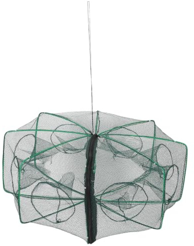 BETOOKY Tålig Vikbar Fiskfälla Nät med Förstärkt Tjock Mesh Flytande Ring och Rep för Krabba Räkor och Sötvattensfiske Portabel och Lätt att Bära