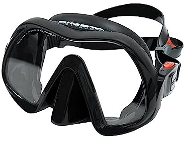Atomic Aquatics Venom Frameless Scuba Diving Mask with Rigid Silicone Skirt | Comfortable Ultra-Clear Swimming Mask for Scuba Diving & Snorkeling, Black