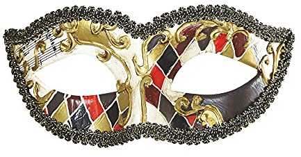 W WIDMANN MILANO Party Fashion 03602 - Augenmaske Venezianische Harlequin, Kostümzubehör, Accessoire, Halloween, Karneval, Mottoparty