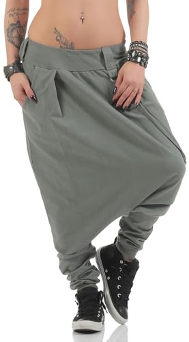 Malito básico Pantalones Bombacho Pantalones Anchos 91086 Mujer Talla Única