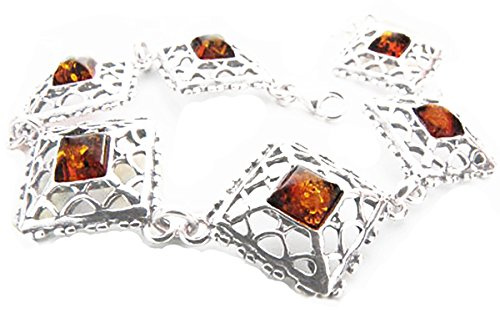 Pulsera de plata de ámbar.