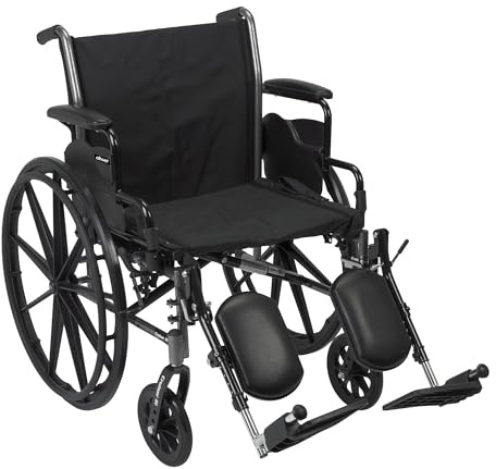 McKesson Wheelchair, Swing Away Foot Leg Rest, Elevating Leg Rest, Desk Length Arms Flip Back, 20 in Seat, 300 lbs Weight Capacity, 1 Count