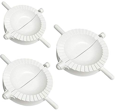 Lot de 3 moules pour raviolis dumpling, Dough Impression Press Pâtisserie Outils Mold Outil de Cuisine, Blanc